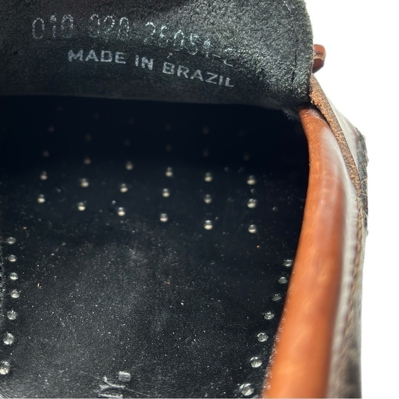 Johnston & Murphy Tassel Loafers Shoe Size 8.5 Black Brown Leather Moc Toe EUC - Picture 9 of 10